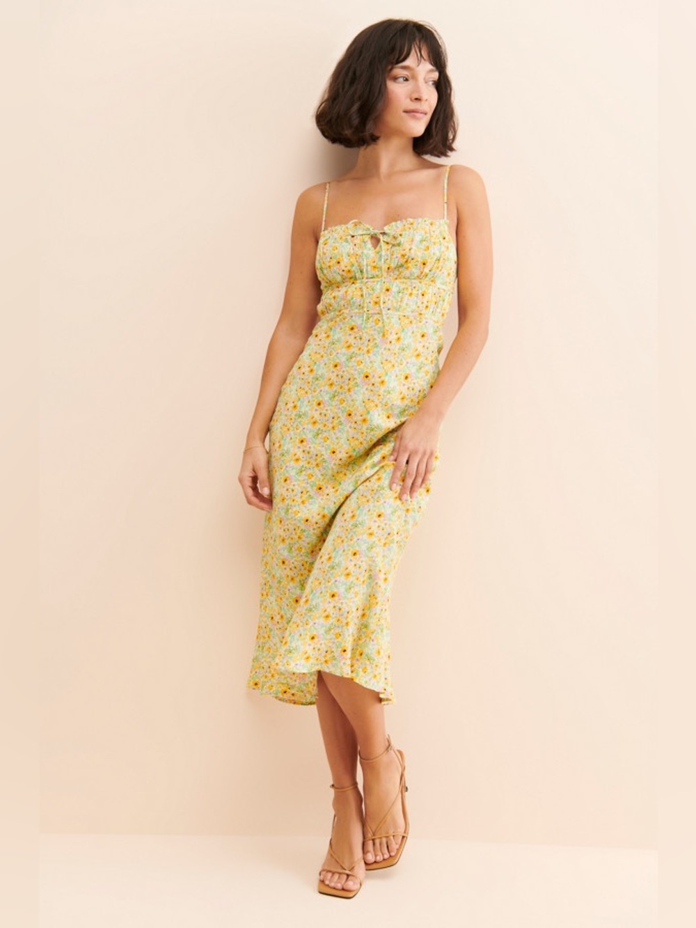 ASTR Maritza Midi Dress - Green Floral